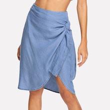 Shein Knot Side Asymmetric Hem Skirt