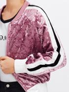Shein Striped Sleeve Velvet Jacket