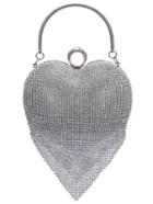 Shein Silver Rhinestone Heart Banquet Bag