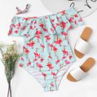 Shein Flamingo Print Flounce Swimsuit