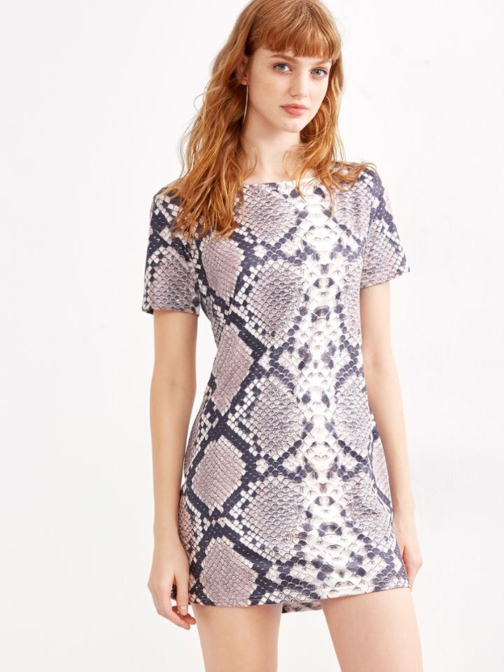 Shein Snakeskin Print Sheath Dress