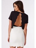 Shein Black White Short Sleeve Color Block Dress