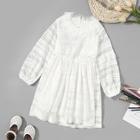 Shein Girls Lace Overlay Solid Dress
