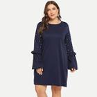 Shein Plus Beaded And Ruffle Detail Dress