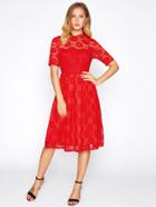 Shein Lace Overlay Fit & Flare Dress