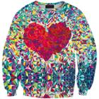Shein 3d Colorful Heart Sweatshirt