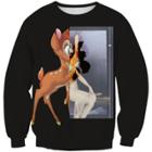 Shein Digital Printing Cartoon Female Deer Sweatshirt
