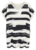 Rosewe Casual Black And White V Neck Straight Dress
