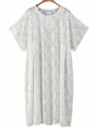 Shein White Short Sleeve Loose Lace Dress