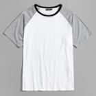 Shein Men Heathered Raglan Sleeve T-shirt