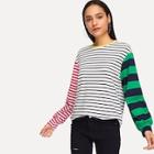 Shein Mixed Striped Sweatshirt