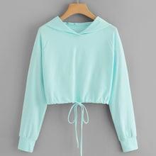 Shein Plain Hooded Sweatshirt
