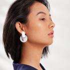 Shein Two Tone Round & Rectangle Stud Earrings