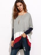 Shein Color Block Oversized Longline T-shirt