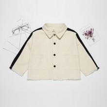Shein Boys Contrast Panel Frayed Edge Jacket
