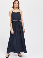 Shein Pom Pom Trim Double Layer Cami Dress