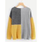 Shein Drop Shoulder Color-block Jumper