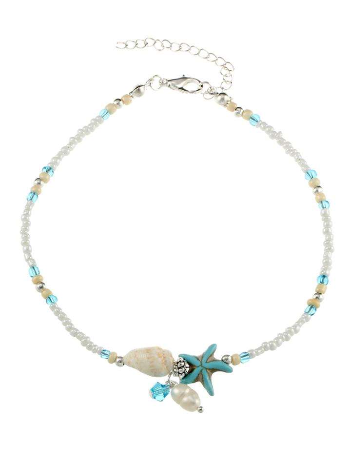 Shein Starfish & Conch Detail Beaded Anklet