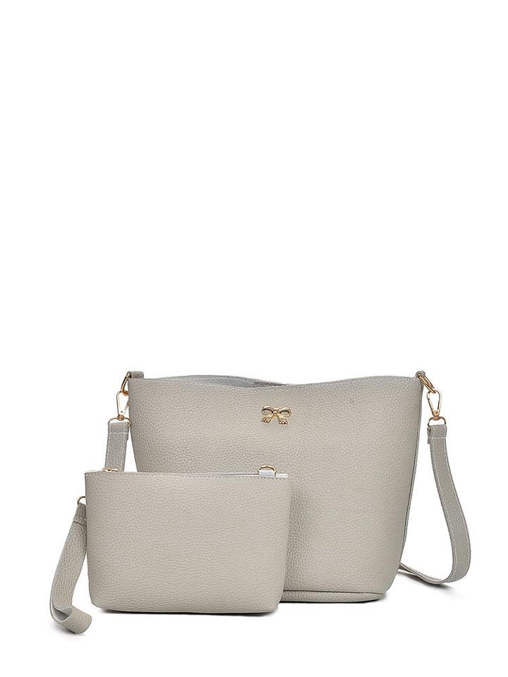 Shein Faux Leather Shoulder Bag With Clutch