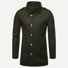 Shein Men Solid Single Breasted Epaulette Jacket