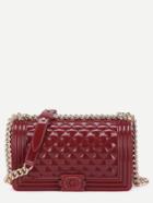 Shein Burgundy Quilted Jelly Bag With Chain
