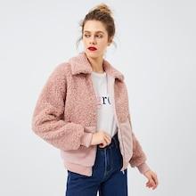Shein Two Tone Zip Up Teddy Jacket