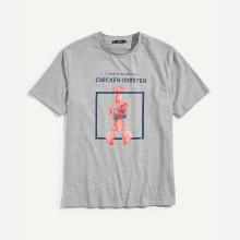Shein Men Heather Grey Graphic Tee