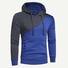 Shein Men Contrast Panel Hooded Sweatshirt
