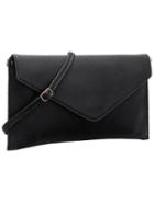 Shein Black Magnetic Envelope Clutch Bag