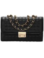 Shein Black Plaid Chain Satchel Bag