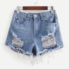 Shein Destructed Denim Shorts