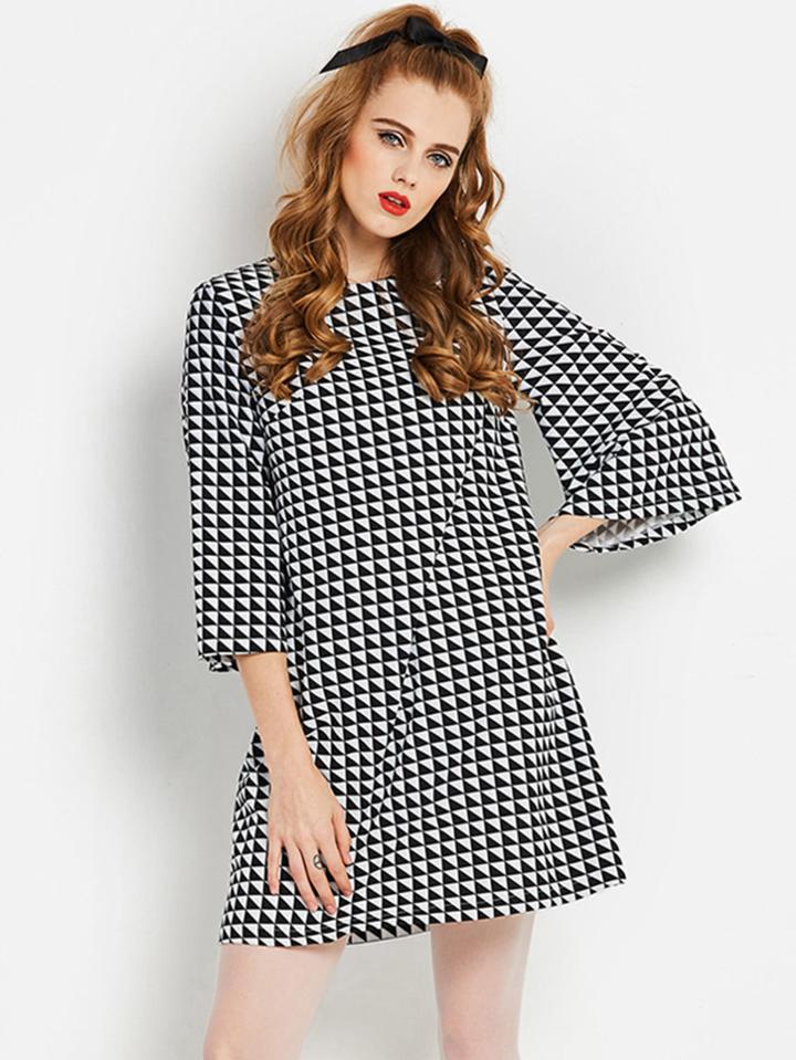Shein Checked Zip Back Dress