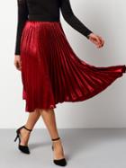 Shein Burgundy Glitter Pleated Skirt