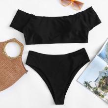 Shein Plus Plain Bikini Set