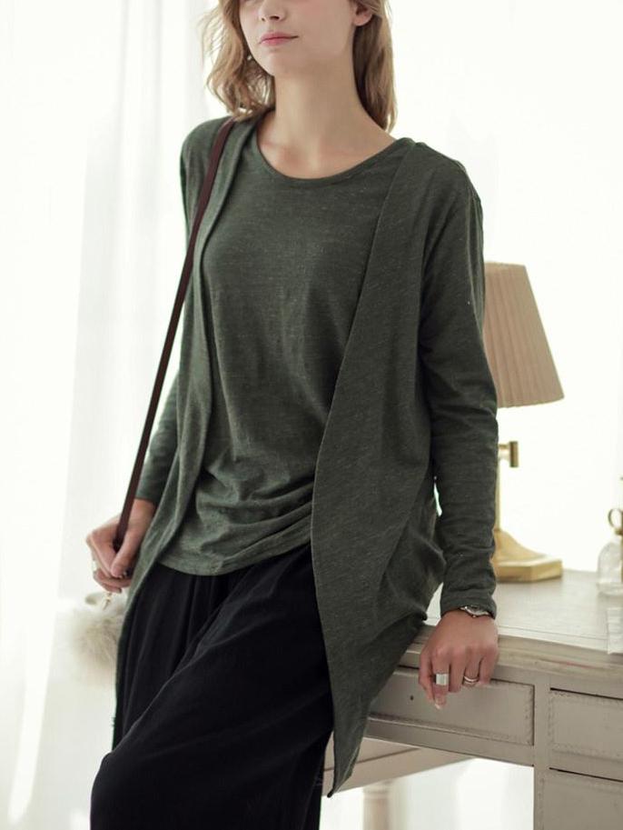 Shein Army Green Long Sleeve Two Pieces Coat