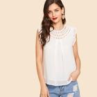 Shein Frill Trim Cut Out Blouse