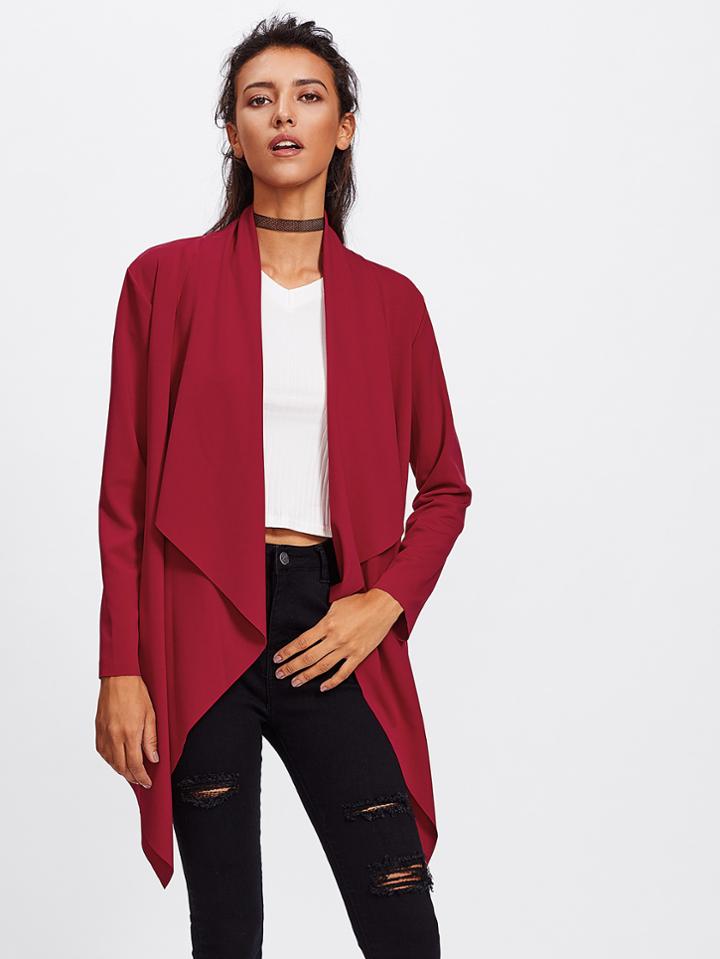 Shein Waterfall Neckline Coat