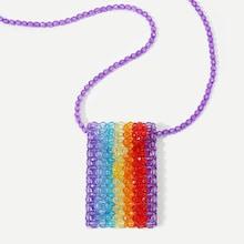 Shein Color Block Crystal Crossbody Bag