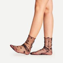 Shein Star Pattern Slouch Mesh Ankle Socks