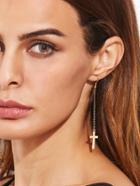 Shein Gold Plated Cross Pendant Long Drop Earrings