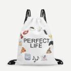 Shein Emoticon Grocery Drawstring Backpack