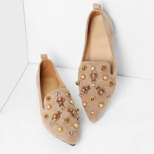 Shein Faux Pearl Decorated Pointed Toe Flats