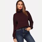 Shein Roll Neck Ribbed Sweatshirt