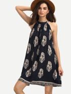 Shein Multicolor Print Sleeveless Crew Neck Shift Dress