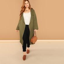 Shein Plus Waterfall Collar Longline Coat