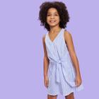 Shein Girls Knotted Layered Stripe Flared Shell Dress