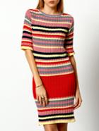 Shein Colour Round Neck Striped Sweater Dress