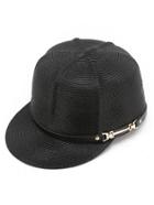 Shein Straw Cap With Faux Leather Band