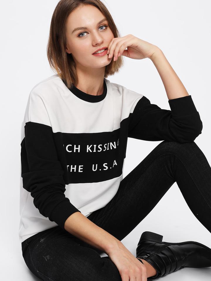 Shein Cut And Sew Print Pullover