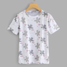 Shein Flamingo & Floral Print Tee